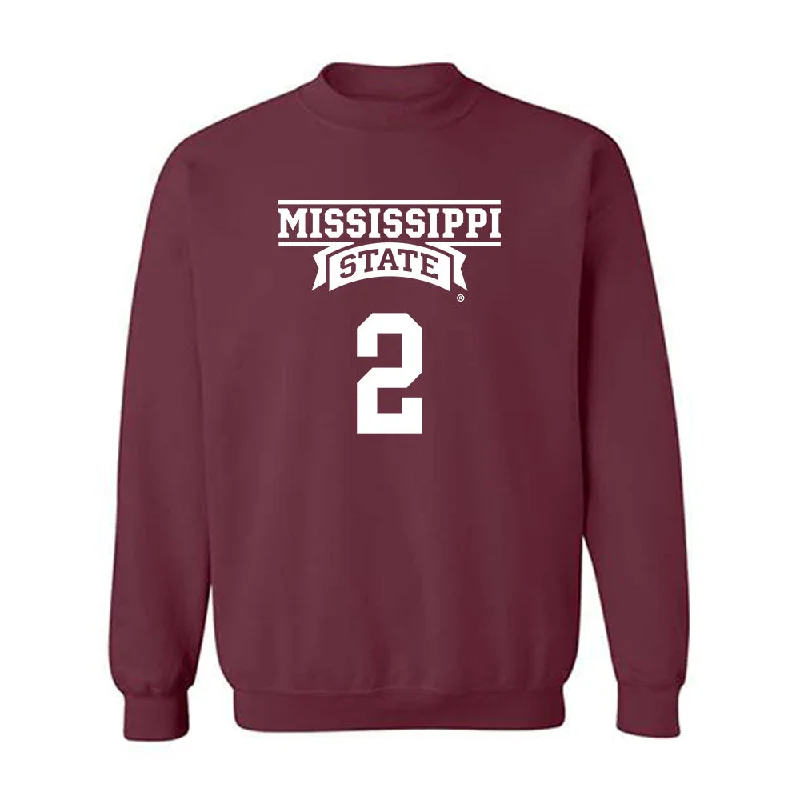Mississippi State - NCAA Women's Basketball : Jerkaila Jordan - Classic Shersey Crewneck Sweatshirt Hoodie with Hem Drawcord Adjustable Customizable