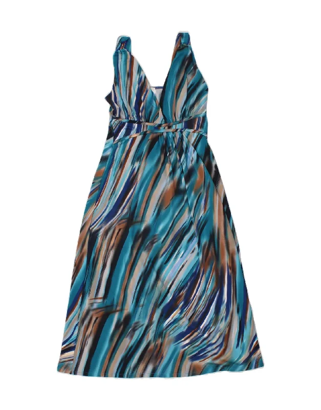 VINTAGE Womens Sleeveless A-Line Dress UK 8 Small Multicoloured Striped Tunics Stylish modern VINTAGE Womens Sleeveless A-Line Dress UK 8 Small Multicoloured Striped Tunics Stylish modern