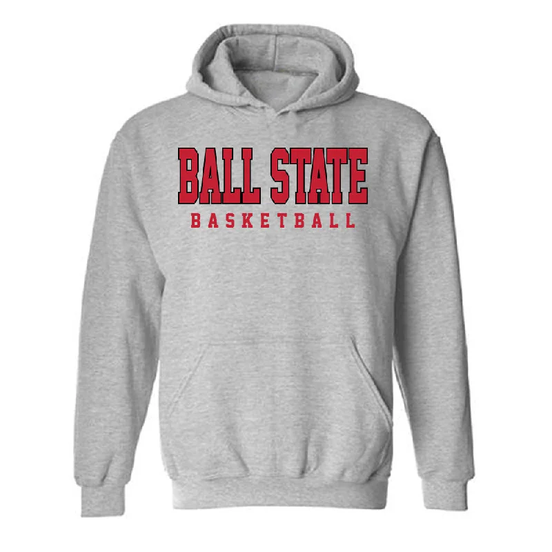 Ball State - NCAA Women's Basketball : Elise Stuck - Classic Shersey Hooded Sweatshirt Hoodie with Front Slit Layering Stylish Ball State - NCAA Women's Basketball : Elise Stuck - Classic Shersey Hooded Sweatshirt Hoodie with Front Slit Layering Stylish