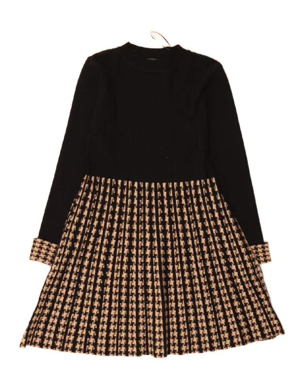 PACO BOUTIQUE Womens Jumper Dress UK 16 Large Black Houndstooth Tunics Solid Classic PACO BOUTIQUE Womens Jumper Dress UK 16 Large Black Houndstooth Tunics Solid Classic