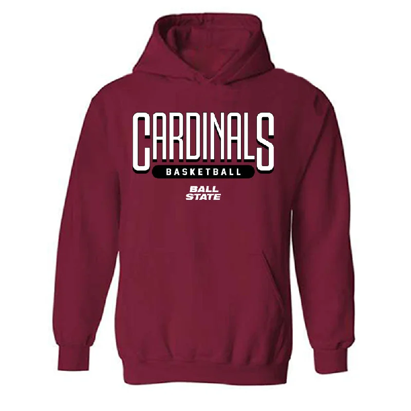 Ball State - NCAA Women's Basketball : Elise Stuck - Hooded Sweatshirt Hoodie with Hem Embroidery Detailed Premium Ball State - NCAA Women's Basketball : Elise Stuck - Hooded Sweatshirt Hoodie with Hem Embroidery Detailed Premium