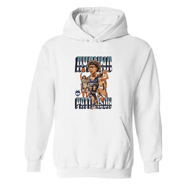UConn - NCAA Women's Basketball : Ayanna Patterson - Player Collage Hooded Sweatshirt Hoodie with Raw Hem Edgy Unfinished UConn - NCAA Women's Basketball : Ayanna Patterson - Player Collage Hooded Sweatshirt Hoodie with Raw Hem Edgy Unfinished