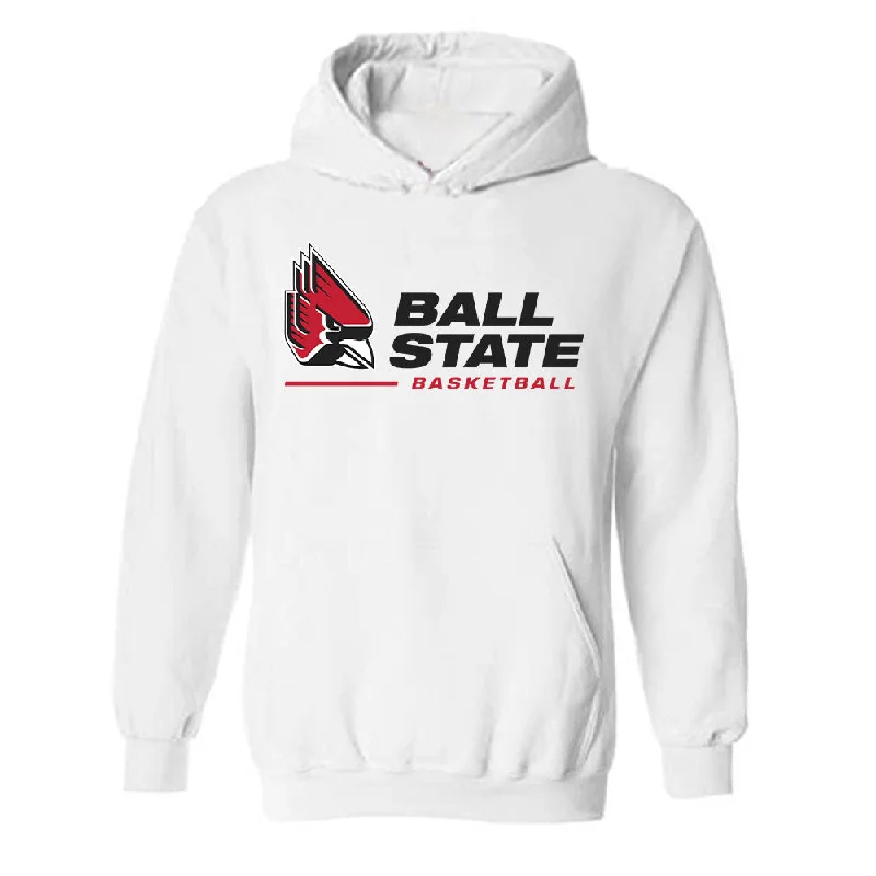 Ball State - NCAA Women's Basketball : Elise Stuck - Hooded Sweatshirt Hoodie with Embroidery Detailed Premium Ball State - NCAA Women's Basketball : Elise Stuck - Hooded Sweatshirt Hoodie with Embroidery Detailed Premium