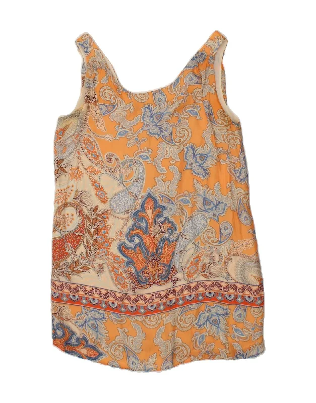 MASSIMO DUTTI Womens Basic Dress UK 14 Medium Yellow Paisley Tunics Occasion special MASSIMO DUTTI Womens Basic Dress UK 14 Medium Yellow Paisley Tunics Occasion special