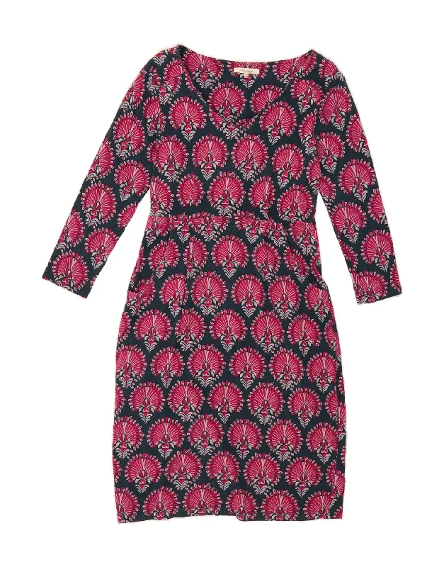 WHITE STUFF Womens 3/4 Sleeve Sheath Dress UK 8 Small Navy Blue Paisley Turtleneck Neckline Stylish WHITE STUFF Womens 3/4 Sleeve Sheath Dress UK 8 Small Navy Blue Paisley Turtleneck Neckline Stylish