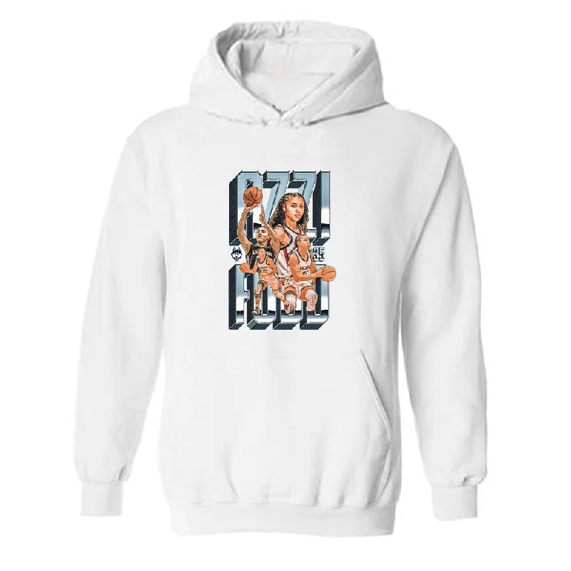 UConn - NCAA Women's Basketball : Azzi Fudd - Player Collage Hooded Sweatshirt Hoodie with Contrast Stitching Detailed Premium UConn - NCAA Women's Basketball : Azzi Fudd - Player Collage Hooded Sweatshirt Hoodie with Contrast Stitching Detailed Premium