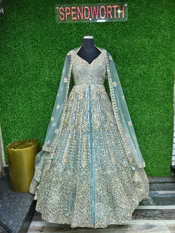 Beautiful Corset Style Embroidered Indowestern Anarkali Dress With Front Cut Designing Tunics Sophisticated sleek Beautiful Corset Style Embroidered Indowestern Anarkali Dress With Front Cut Designing Tunics Sophisticated sleek