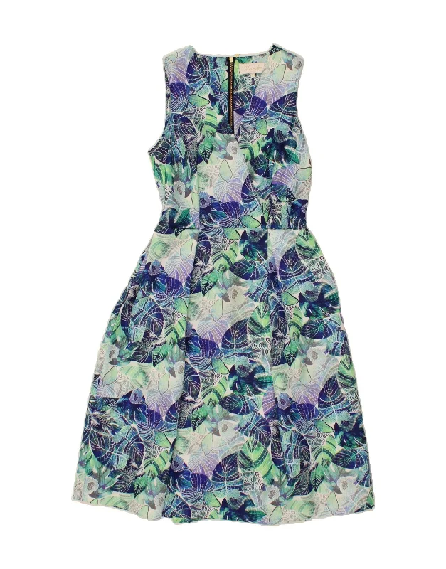 CLOSET Womens A-Line Dress UK 8 Small Blue Floral Polyester Turtleneck Neckline Stylish CLOSET Womens A-Line Dress UK 8 Small Blue Floral Polyester Turtleneck Neckline Stylish