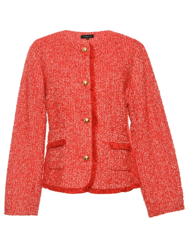 Talbots Wollen Red Jacket - L Hoodie Zip-Up Jacket Button-Up Jacket