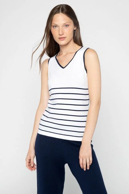 Kinross Cashmere Vee Tank silver tank top