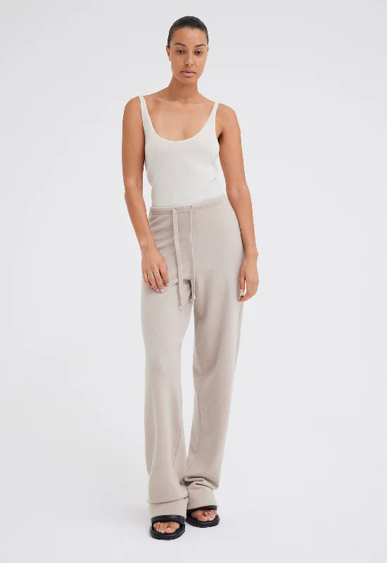 Dova Cashmere Pant - Flaxen Beige Slim-Fit Leggings
