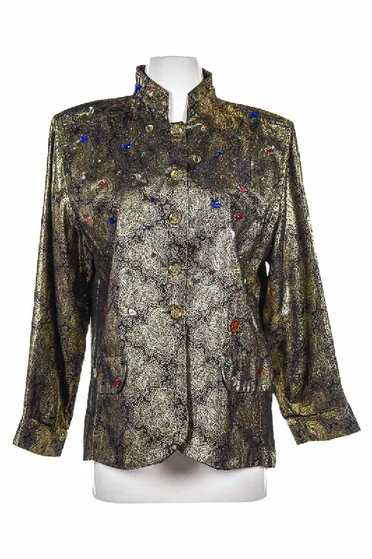 Vintage 80s Scherrer Boutique Jacket Satin Jacket Silk Jacket Chiffon Jacket