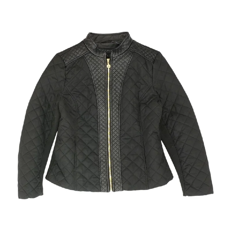 Black Solid Puffer Jacket Cotton Jacket Linen Jacket Terry Jacket