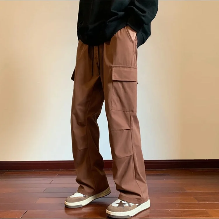 Drawstring Cargo Parachute Pants Formal Wide-Leg Pants