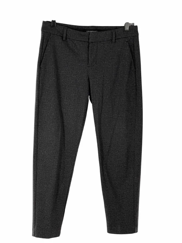 Liverpool Size 4P Gray Pants Elegant Wool Trousers