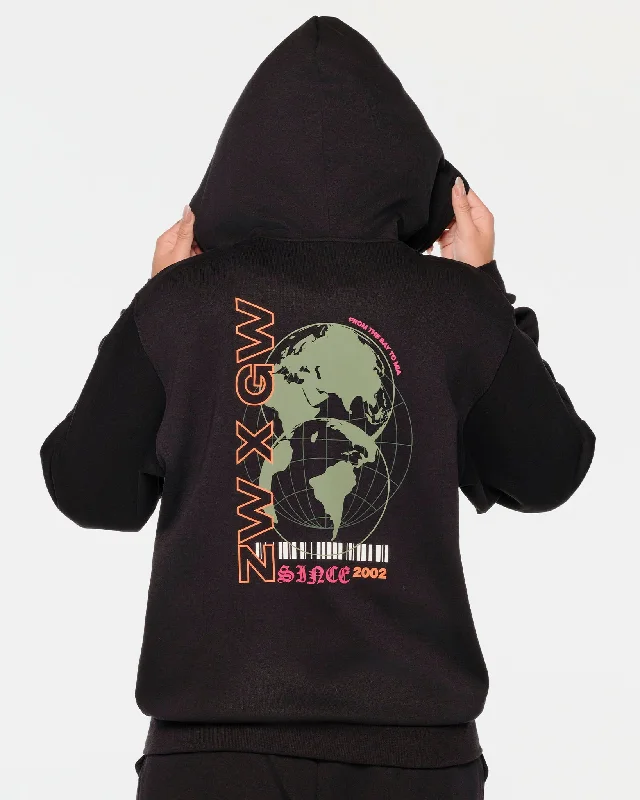 ZW X GW Zip Up Jacket With Oversized Hoodie Front Pockets Side Pockets Patch Pockets ZW X GW Zip Up Jacket With Oversized Hoodie Front Pockets Side Pockets Patch Pockets