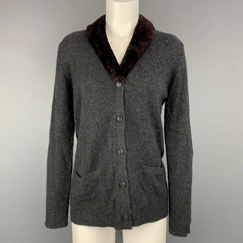 TSE Size S Charcoal Knitted Cashmere Buttoned Cardigan Cashmere Blend Cotton Blend Poly Blend TSE Size S Charcoal Knitted Cashmere Buttoned Cardigan Cashmere Blend Cotton Blend Poly Blend