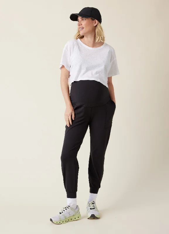 The Live In Maternity Black Active Jogger Pant Trendy High-Waist Trousers