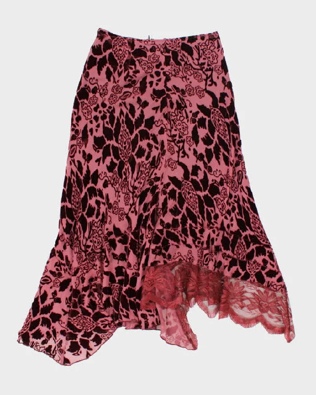 Vintage Y2k 00s April Cornel Silk & Velvet Skirt - XS cotton skirt soft