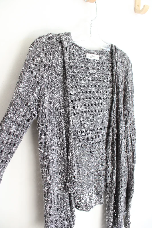 Abercrombie & Fitch Gray Crocheted Hoodie Cardigan | S Long Cardigan Short Cardigan Medium Cardigan Abercrombie & Fitch Gray Crocheted Hoodie Cardigan | S Long Cardigan Short Cardigan Medium Cardigan
