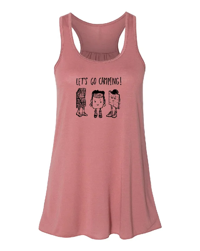 Let's Go Camping: Women's Flowy Tank lace back tank