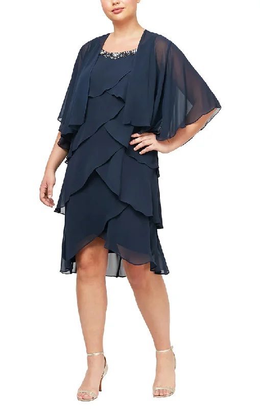 SL Fashions 612296 Plus Size Tiered Short Jacket Dress Chenille Jacket Brocade Jacket Lace Jacket SL Fashions 612296 Plus Size Tiered Short Jacket Dress Chenille Jacket Brocade Jacket Lace Jacket