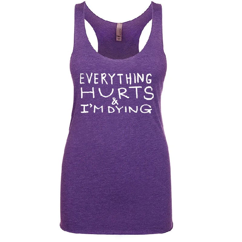 Everything Hurts : women tri-blend tank ivory tank top