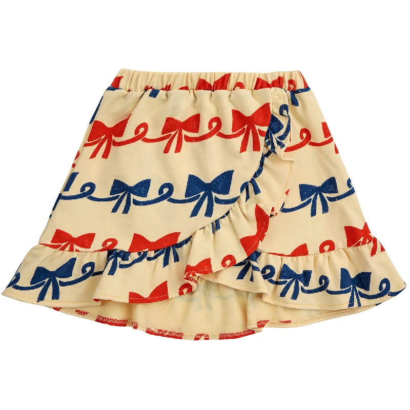 Ribbon Bow All Over Ruffle Skirt by Bobo Choses linen skirt airy