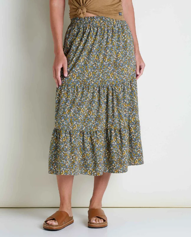 Sunkissed Tiered Midi Skirt cashmere skirt fine