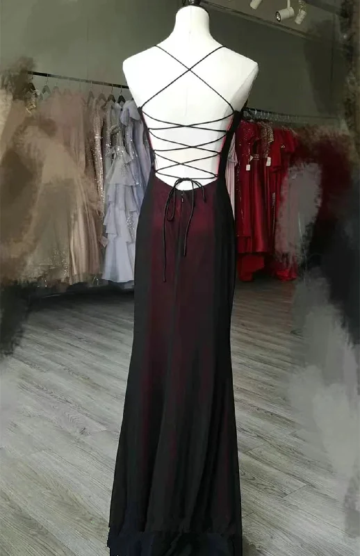 Black and Red Square Neckline Party Dress, Black and Red Long Prom Dress Tunics Trousers formal Black and Red Square Neckline Party Dress, Black and Red Long Prom Dress Tunics Trousers formal