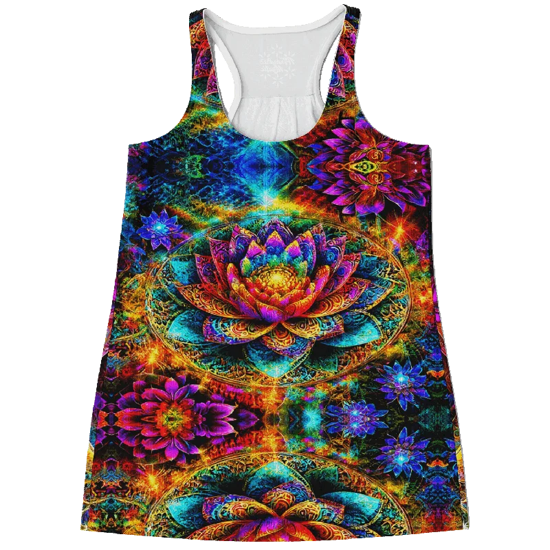 Mystic Abundance - Flowy Racerback Tank Top - All Over Print relaxed fit tank