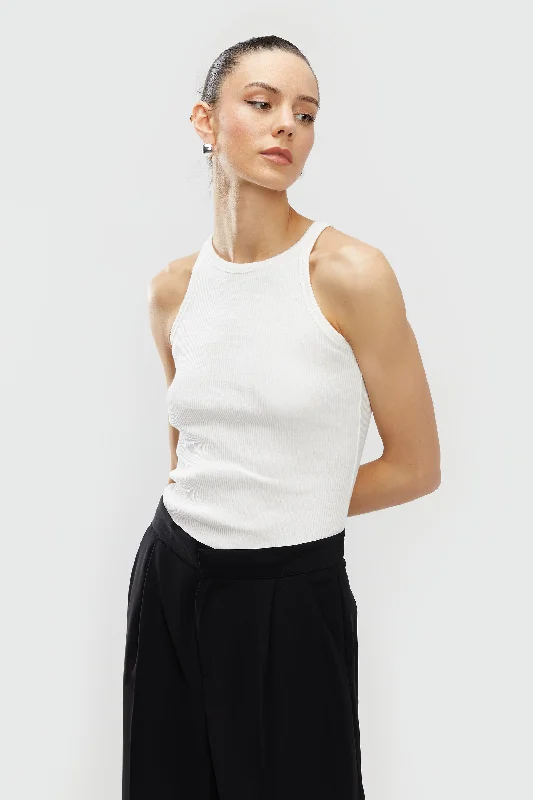 RIBBED RACERBACK TANK strapless tank top