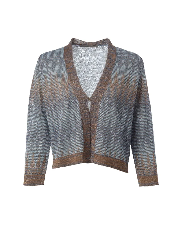 Open Cardigan Solid Color Striped Floral Print