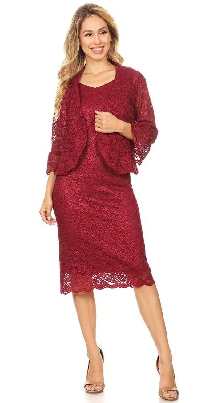 Sally Fashion 8873 Midi Length V-Neck Mother of Bride Dress with Jacket Chenille Jacket Brocade Jacket Lace Jacket Sally Fashion 8873 Midi Length V-Neck Mother of Bride Dress with Jacket Chenille Jacket Brocade Jacket Lace Jacket