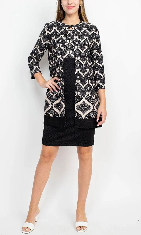 Danny & Nicole 27144M - Scoop Neck Dress With Jacket Striped Jacket Polka Dot Jacket Floral Jacket Danny & Nicole 27144M - Scoop Neck Dress With Jacket Striped Jacket Polka Dot Jacket Floral Jacket