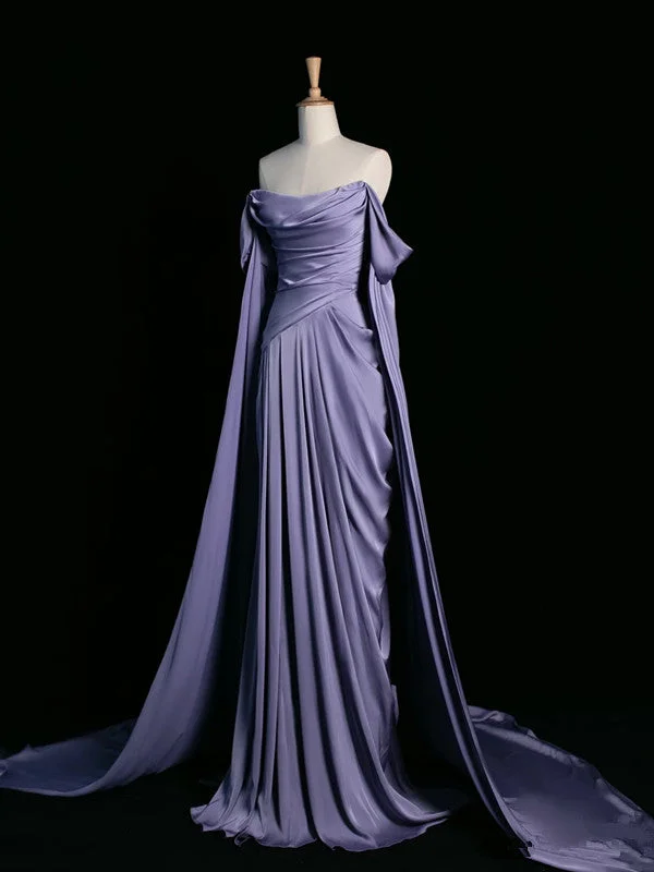 Vintage A Line Off The Shoulder Satin Prom Dresses Long Evening Gown Formal Party Dress Tunics Spring floral Vintage A Line Off The Shoulder Satin Prom Dresses Long Evening Gown Formal Party Dress Tunics Spring floral