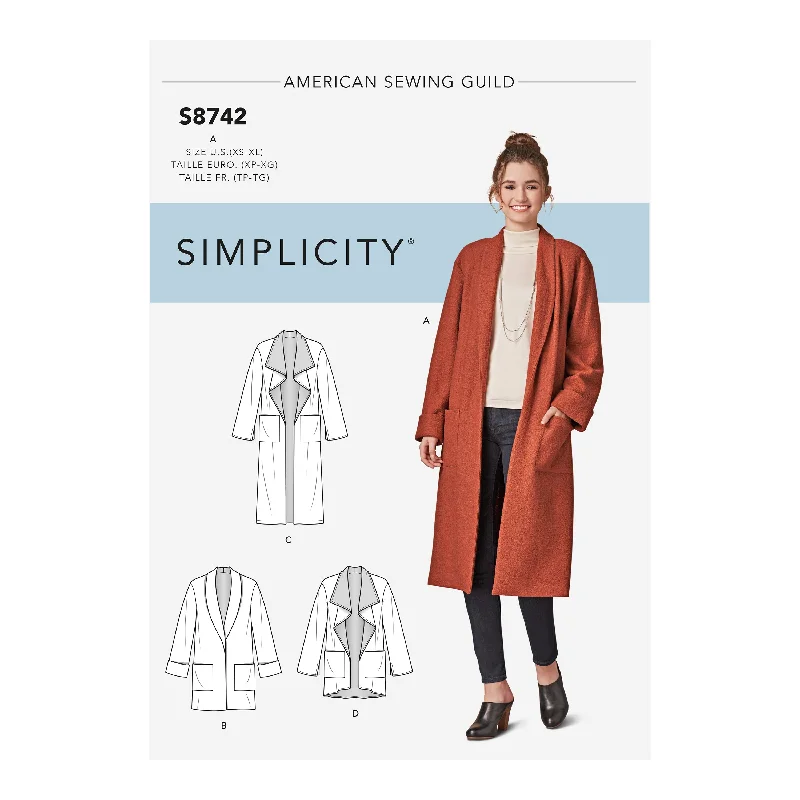 Simplicity Pattern 8742 Misses' Cardigan Chenille Brocade Lace