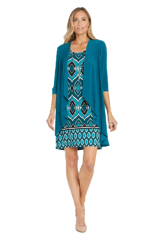 R&M Richards 1237 Short Mother of the Bride Jacket Printed Dress Notch Collar Peter Pan Collar Cowl Neck R&M Richards 1237 Short Mother of the Bride Jacket Printed Dress Notch Collar Peter Pan Collar Cowl Neck