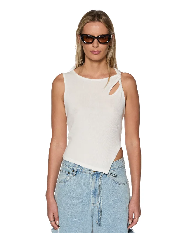 TWISTED TANK WHITE chic tank top