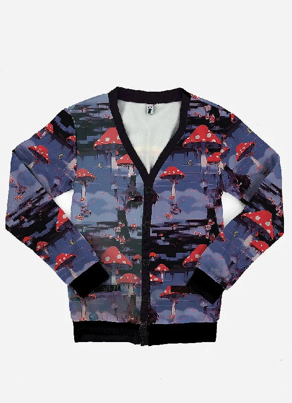 Weirdcore Mushroom Cardigan Sweater Slim Fit Regular Fit Oversized