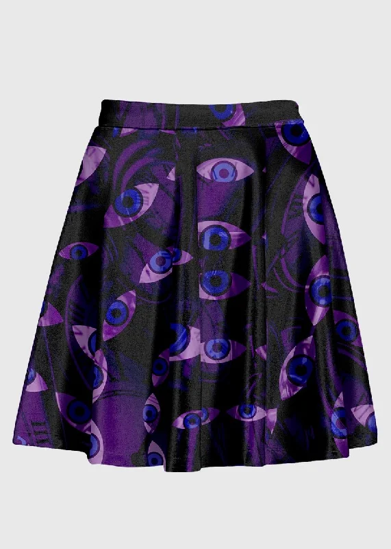 Weirdcore Psychedelic Time Realm High Waisted Skirt wool skirt thick