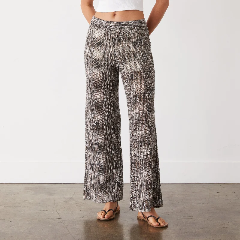 Space-dye Crochet Wide Leg Pant Soft Cotton Pants