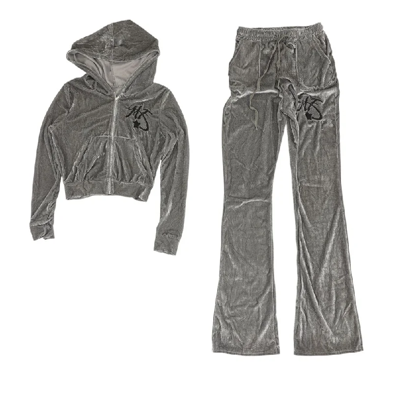 Gray Solid Lightweight Jacket and Pants Set Corduroy Jacket Velvet Jacket Brocade Jacket Gray Solid Lightweight Jacket and Pants Set Corduroy Jacket Velvet Jacket Brocade Jacket
