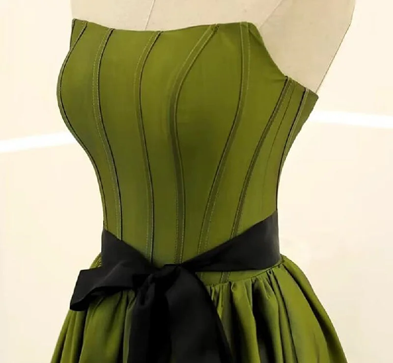 A-line Satin Green Long Party Dress Formal Dress, Green Long Evening Dress Prom Dress Tunics Lace romantic A-line Satin Green Long Party Dress Formal Dress, Green Long Evening Dress Prom Dress Tunics Lace romantic