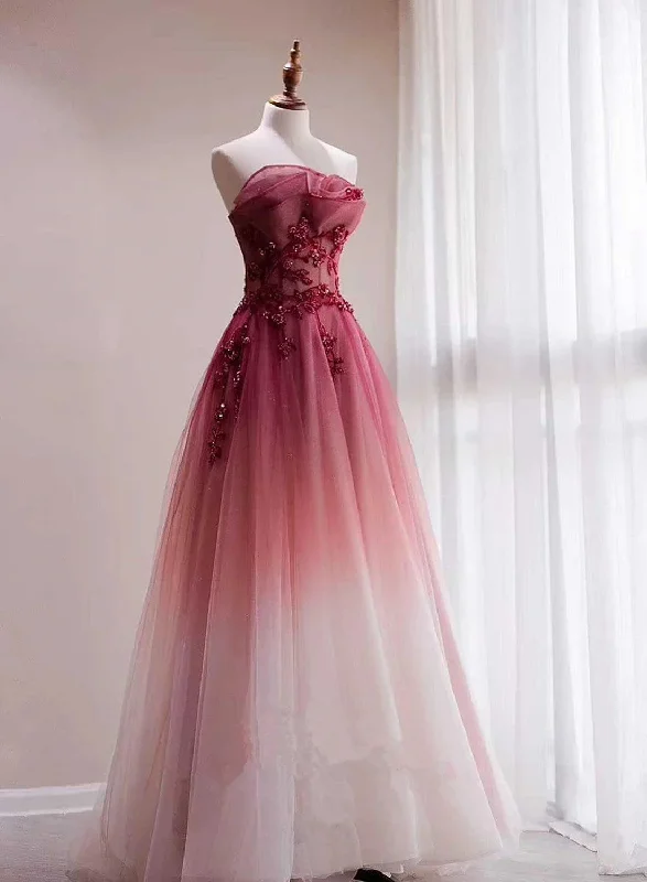 Beautiful Tulle Gradient with Beaded Long Party Dress A-line Gradient Prom Dress prom dresses shops Tunics Cozy soft Beautiful Tulle Gradient with Beaded Long Party Dress A-line Gradient Prom Dress prom dresses shops Tunics Cozy soft