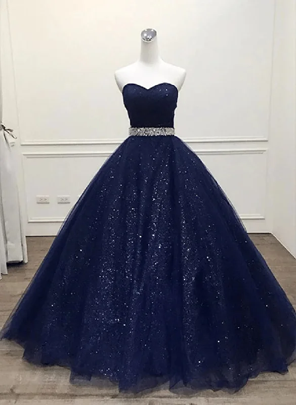 Navy Blue Shiny Tulle Beaded Long Party Dress Sweetheart Tulle Prom Dress prom dresses shops Tunics Chic fashionable Navy Blue Shiny Tulle Beaded Long Party Dress Sweetheart Tulle Prom Dress prom dresses shops Tunics Chic fashionable