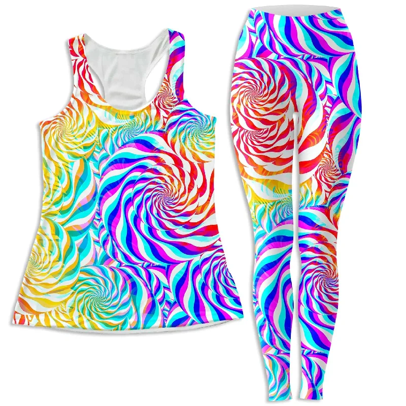 PLUR Rainbow Women's Tank and Leggings Combo long tank top
