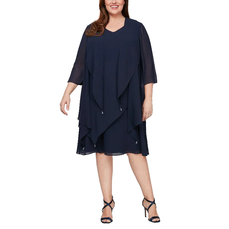 Alex Evenings 8492010 Short Sleeveless Plus Size Jacket Dress Notch Collar Jacket Peter Pan Collar Jacket Cowl Neck Jacket Alex Evenings 8492010 Short Sleeveless Plus Size Jacket Dress Notch Collar Jacket Peter Pan Collar Jacket Cowl Neck Jacket