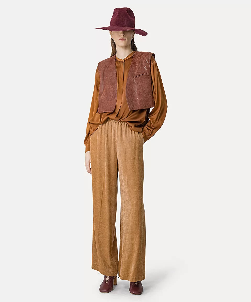Palazzo Pants in Fine Matte Needlecord Velvet Comfortable Cargo Pants