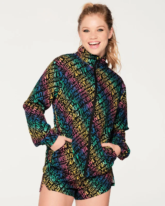 Zumba Joy Zip-Up Jacket Jersey Jacket Tulle Jacket Batik Jacket